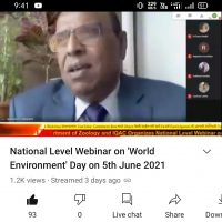 National Level Webinar on ‘World Environment Day’ On 5th June 2021…
